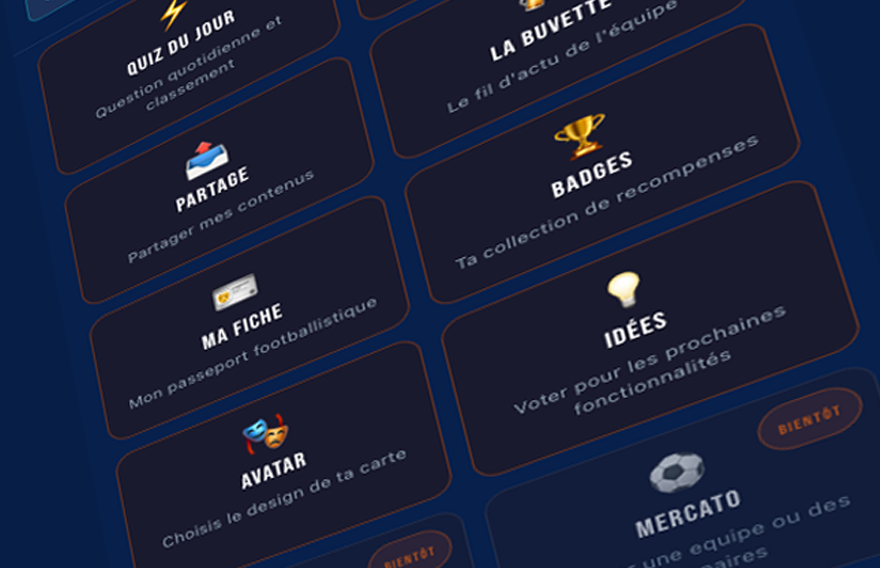 Aperçu des fonctionnalités Plus Encore dans l'application Ma Belle Équipe